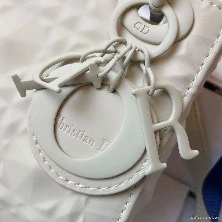 Cheap Frosted Calfskin Lady Dior Mini Bag Cannage Ultramatte White 0719 Luxury